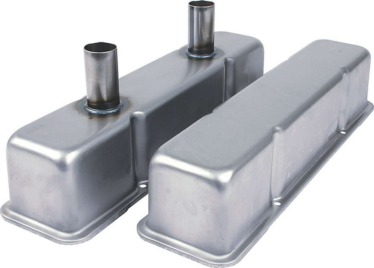 Valve Covers SBC Steel Raw w/Tubes - ALL26143