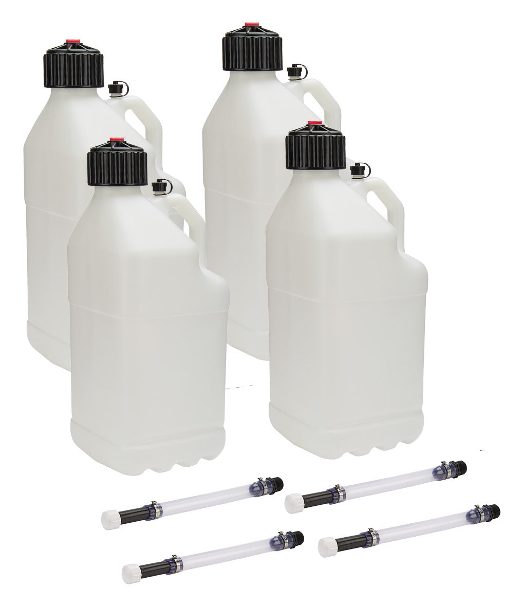 Utility Jug 5 Gal w/ Filler Hose Clear 4pk - ALL401204