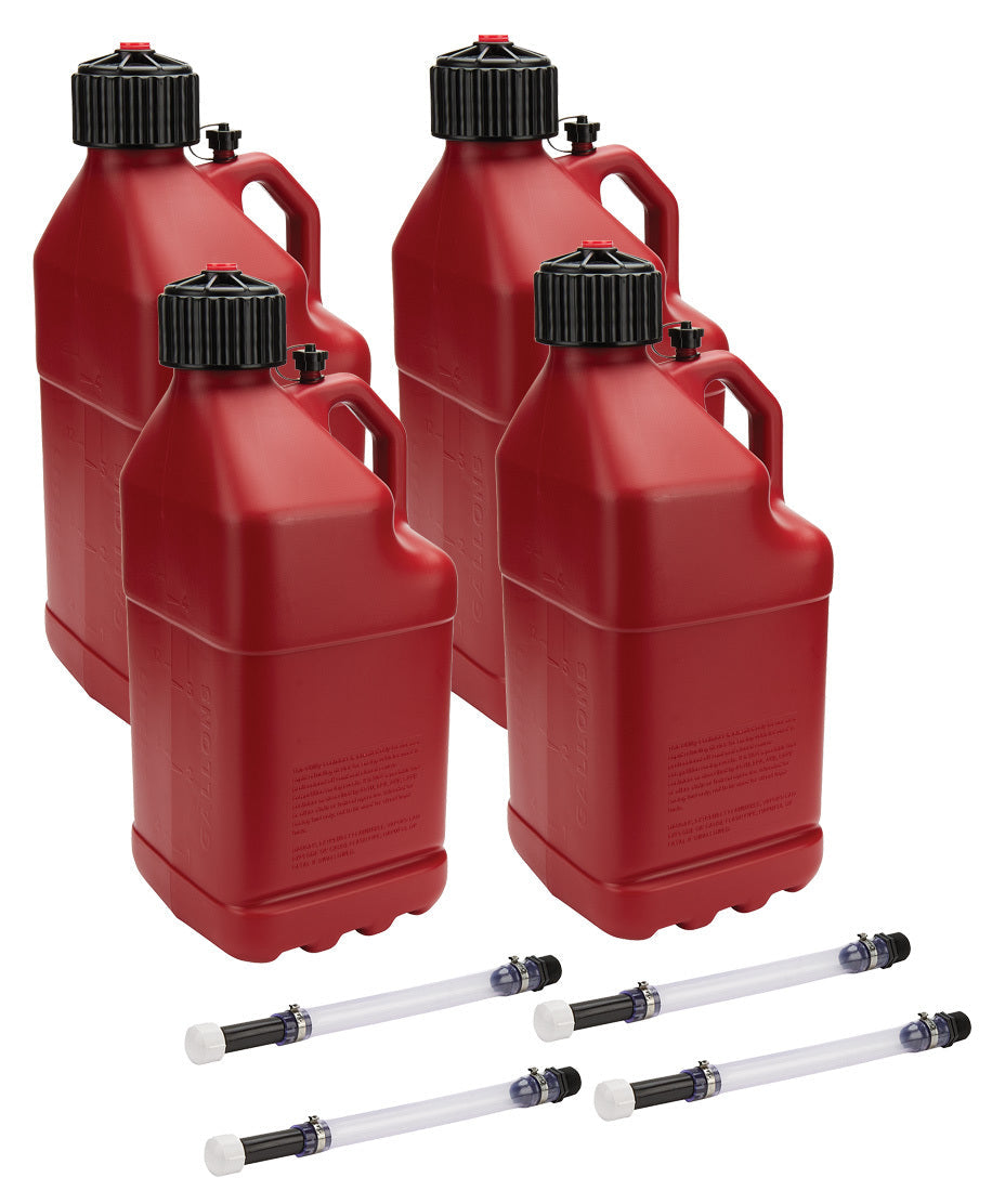 Utility Jug 5 Gal w/ Filler Hose Red 4pk - ALL401214