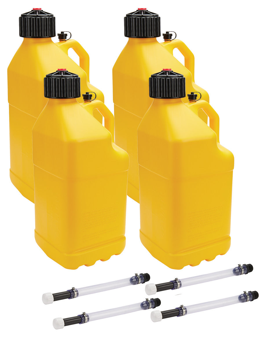Utility Jug 5 Gal w/ Filler Hose Yellow 4pk - ALL401234