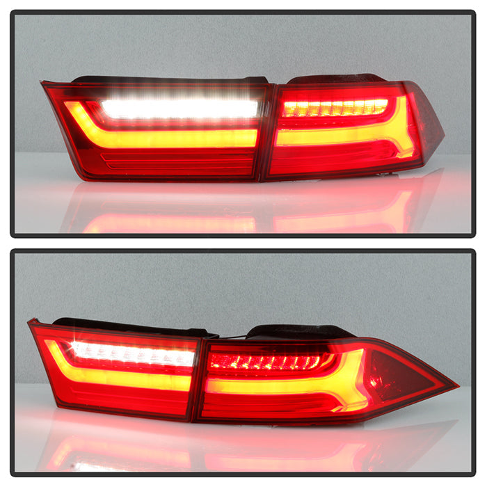 SPYDER xTune 06-08 Acura TSX Light Bar LED 4pcs Tail Lights - Red Clear (ALT-JH-ATSX06-LBLED-RC) 9047527