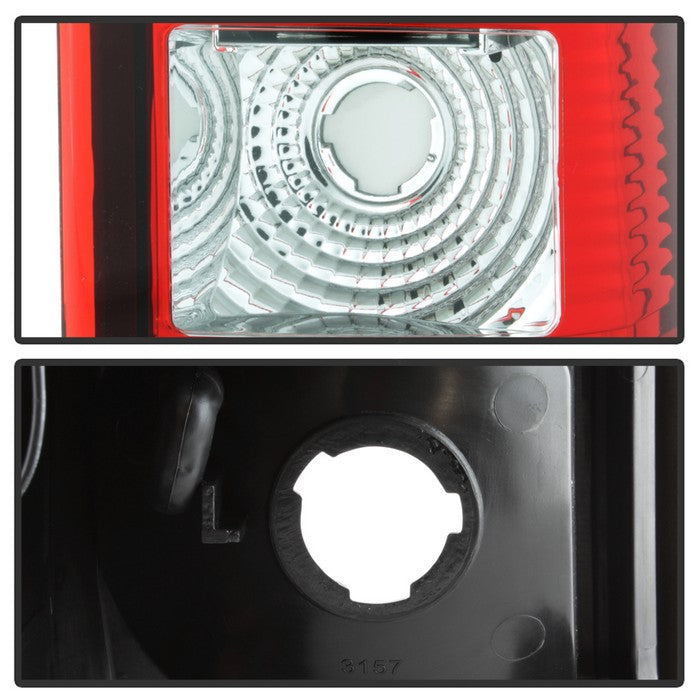 SPYDER xTune 99-02 Chevy Silverado 1500 Light Bar Style LED Tail Lights - Red Clear (ALT-JH-CS99-LBLED-RC) 9036804