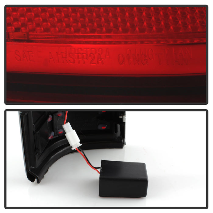 SPYDER xTune 99-02 Chevy Silverado 1500 Light Bar Style LED Tail Lights - Red Clear (ALT-JH-CS99-LBLED-RC) 9036804