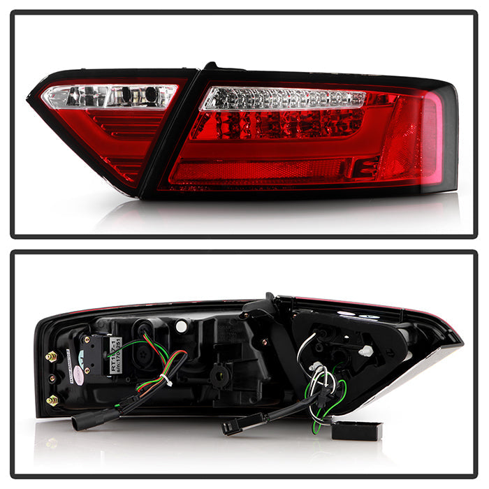 Spyder 08-12 Audi A5 LED Tail Lights - Red Clear ALT-YD-AA508V2-LED-RC 5083258