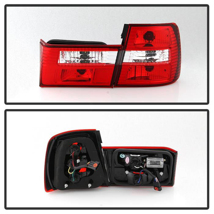 Spyder BMW E34 5-Series 88-95 Euro Style Tail Lights Red Clear ALT-YD-BE3488-RC 5000491