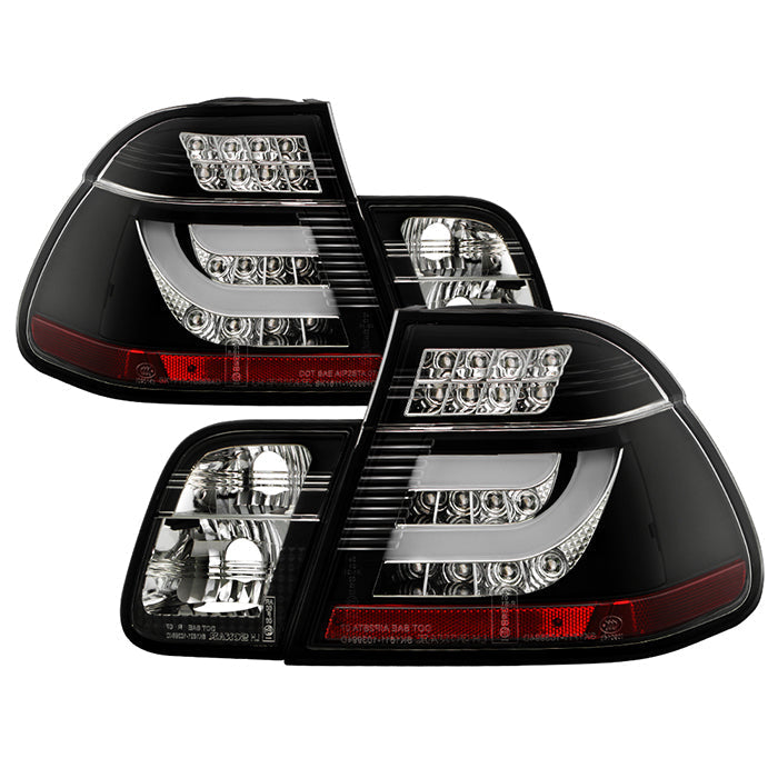 Spyder BMW E46 3-Series 02-05 4Dr Light Bar Style LED Tail Lights Black ALT-YD-BE4602-4D-LBLED-BK 5015938