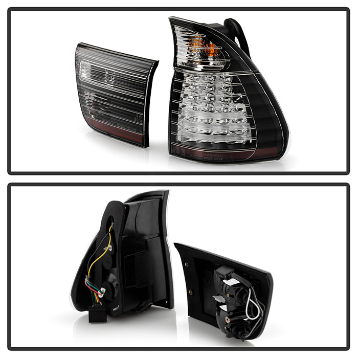 Spyder BMW E53 X5 00-06 4PCS LED Tail Lights Black ALT-YD-BE5300-LED-BK 5000781