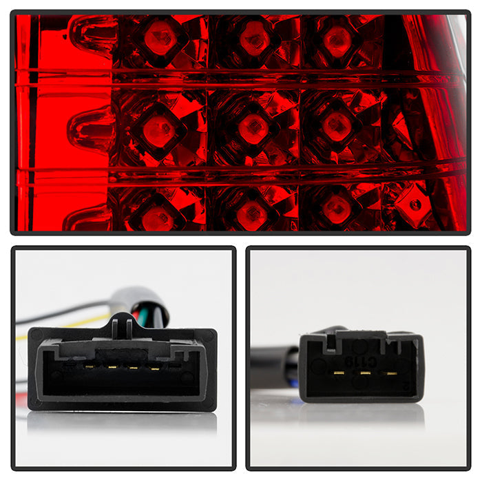 Spyder BMW E53 X5 00-06 4PCS LED Tail Lights Red Clear ALT-YD-BE5300-LED-RC 5000804