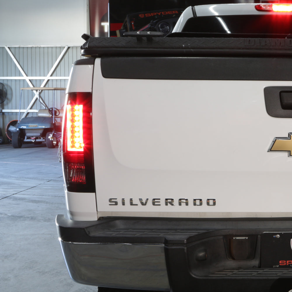Spyder Chevy Silverado 07-13 Version 2 LED Tail Lights - Black ALT-YD-CS07V2-LED-BK 5081766