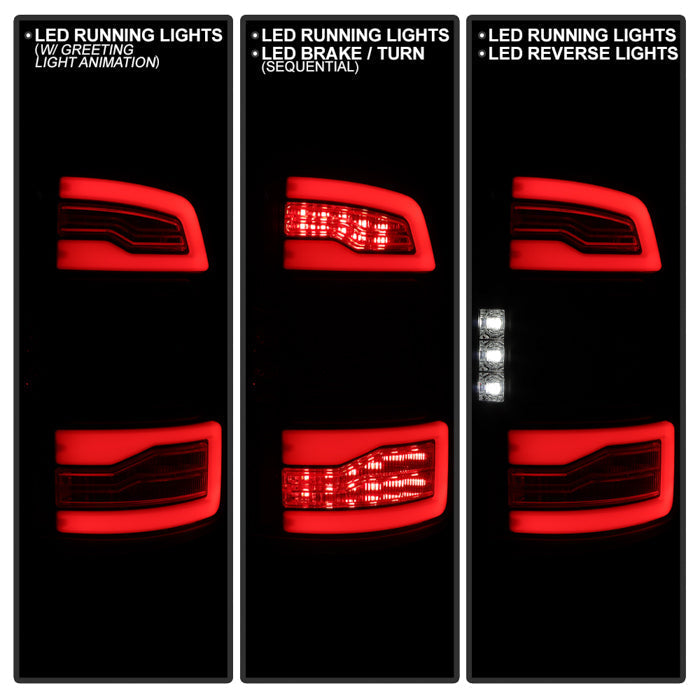 SPYDER 19-24 Dodge Ram 2500/3500 HD LED Tail Lights - Blk (ALT-YD-DR19HDLEDBSAP-GRSEQ-BK) 5089427