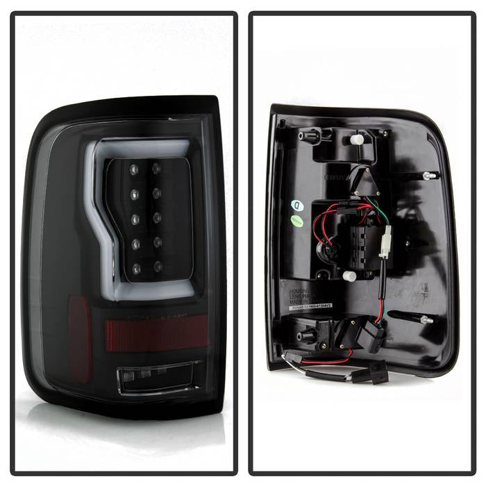 Spyder 04-08 Ford F-150 Projector Tail Lights - Light Bar DRL LED - Black ALT-YD-FF15004V2-LBLED-BK 5084170