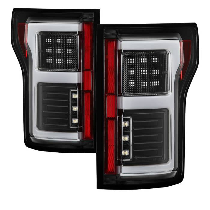 Spyder 15-18 Ford F-150 Light Bar LED Tail Lights (w/Blind Spot) - Black (ALT-YD-FF15015BS-LBLED-BK) 5085313