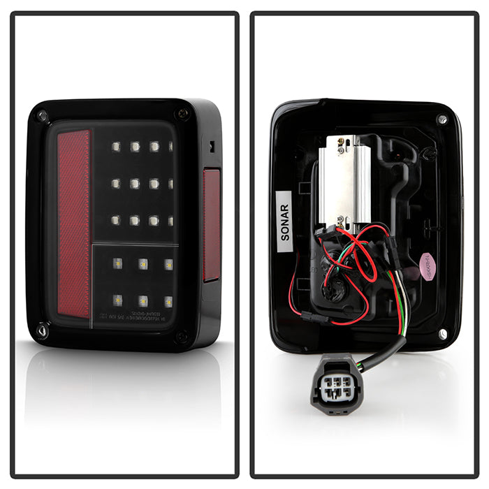 Spyder Jeep Wrangler 07-15 LED Tail Lights Black ALT-YD-JWA07-LED-BK 5070395