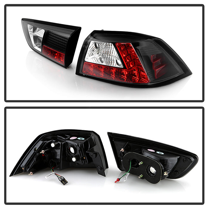 Spyder Mitsubishi Lancer/Evolution X 08-14 LED Tail Lights Blk ALT-YD-MITEVO1008-LED-BK 5030375