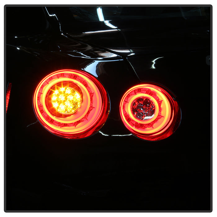 Spyder 09-15 Nissan GTR LED Tail Lights Red Clear ALT-YD-NGTR09-LED-RC 5082008