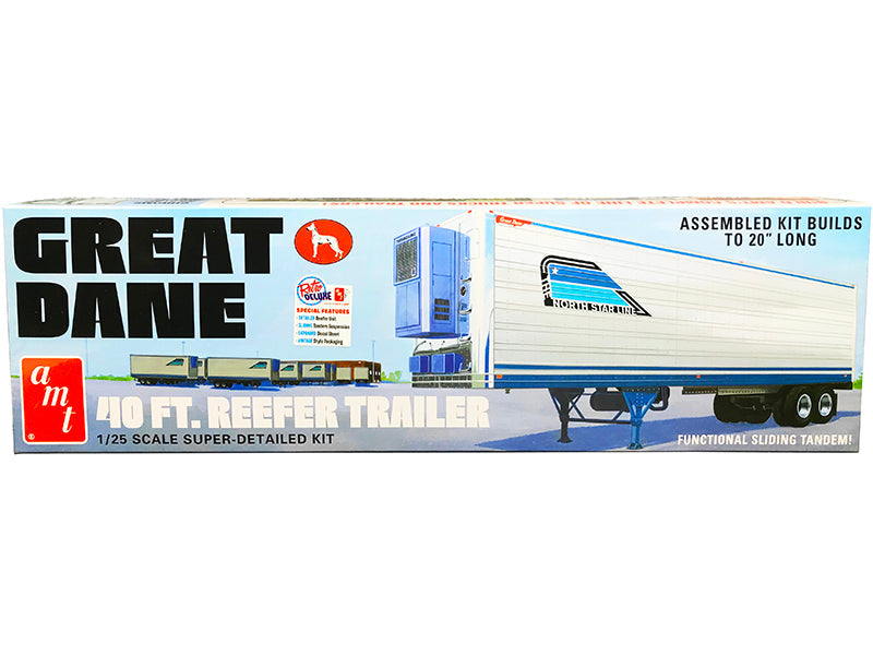 Rapid Vehicles Skill 3 Model Kit Great Dane 40 Ft. Reefer Refrigerated Trailer 1/25 Scale Model...
