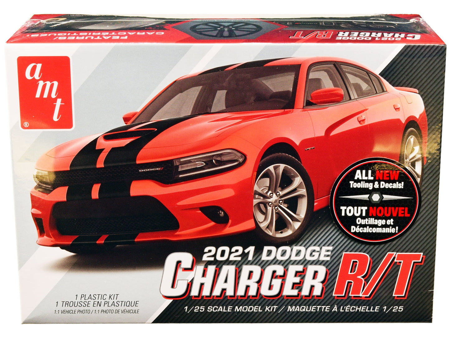 Skill 2 Model Kit 2021 Dodge Charger R/T 1/25 Scale Model by AMT  free shipping USA