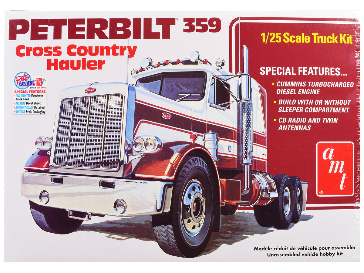 Rapid Vehicles Skill 3 Model Kit Peterbilt 359 "Cross Country Hauler" 1/25 Scale Model by AMT ...