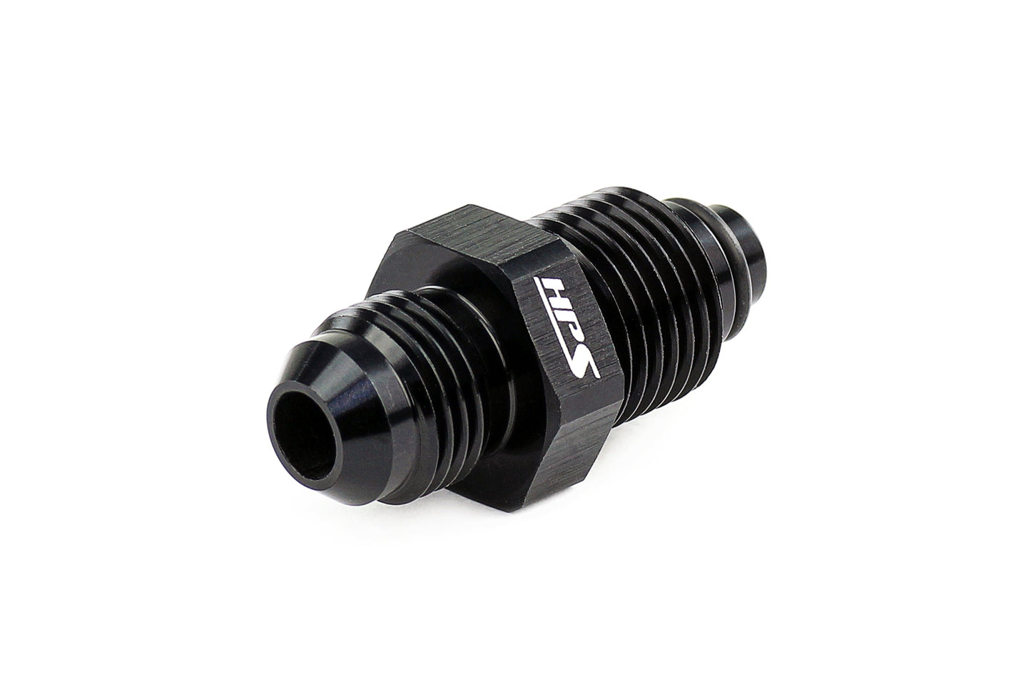 HPS Performance Products AN Male to Metric Thread Male O-Ring Tip Adapter, Aluminum, Black