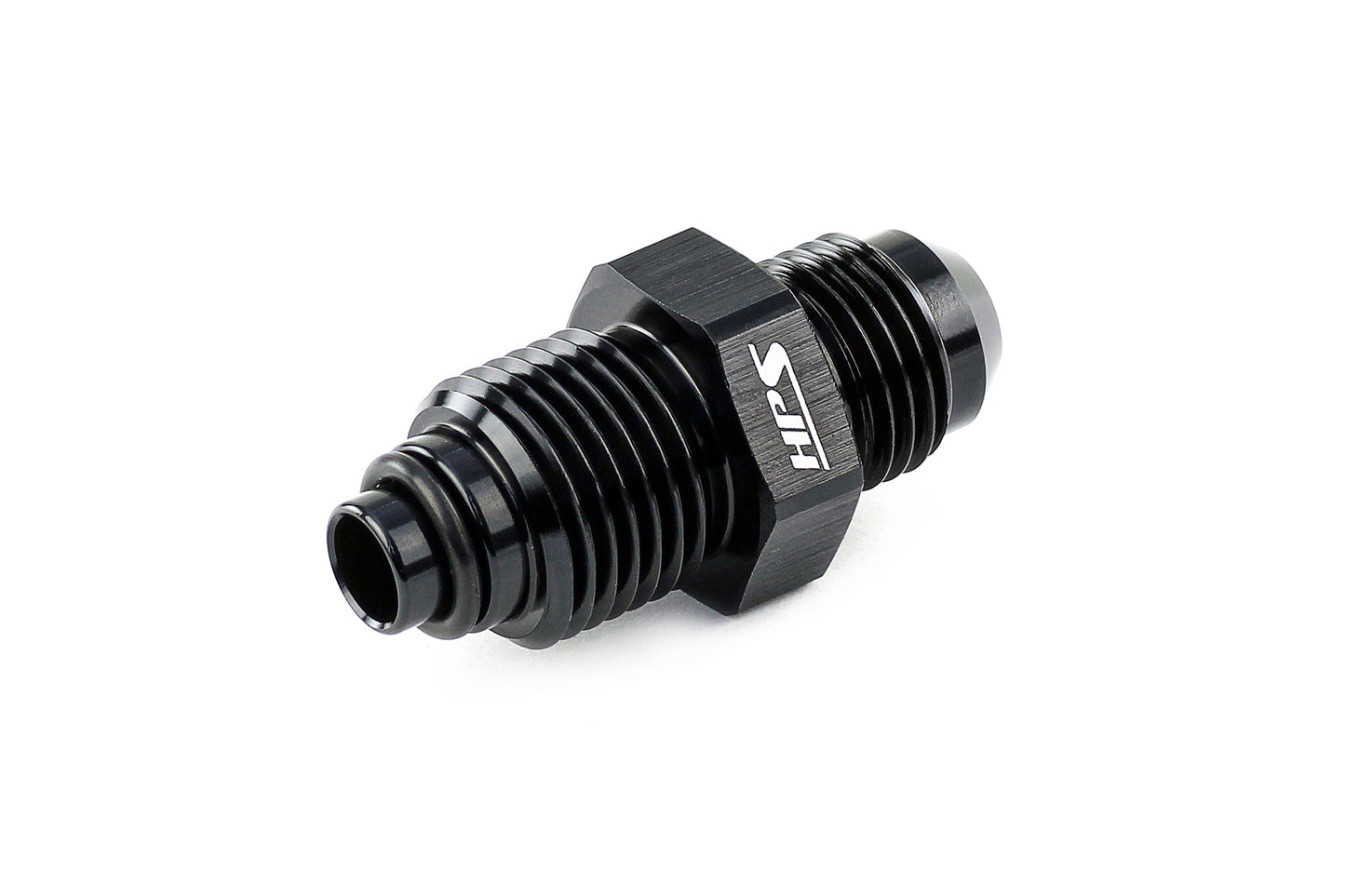 HPS Performance Products AN Male to Metric Thread Male O-Ring Tip Adapter, Aluminum, Black