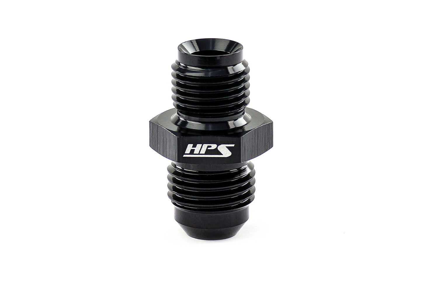 HPS Performance Products AN Male to Inverted Flare Male Power Steering Adapter, Aluminum, Black