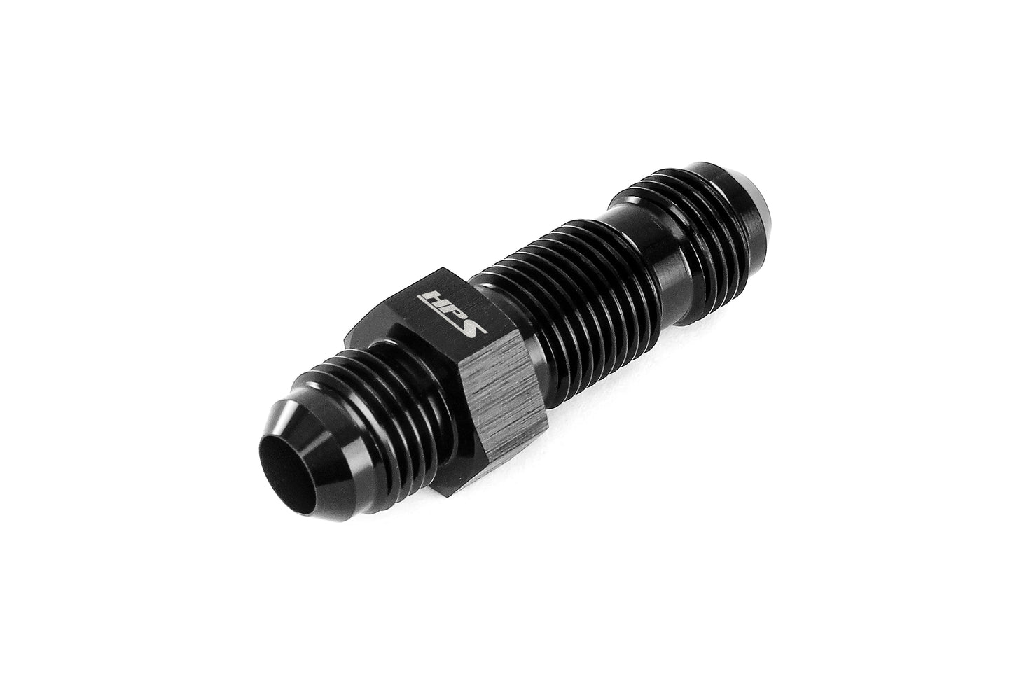 HPS Performance Products AN Male to Male Bulkhead Adapter, Aluminum, Black