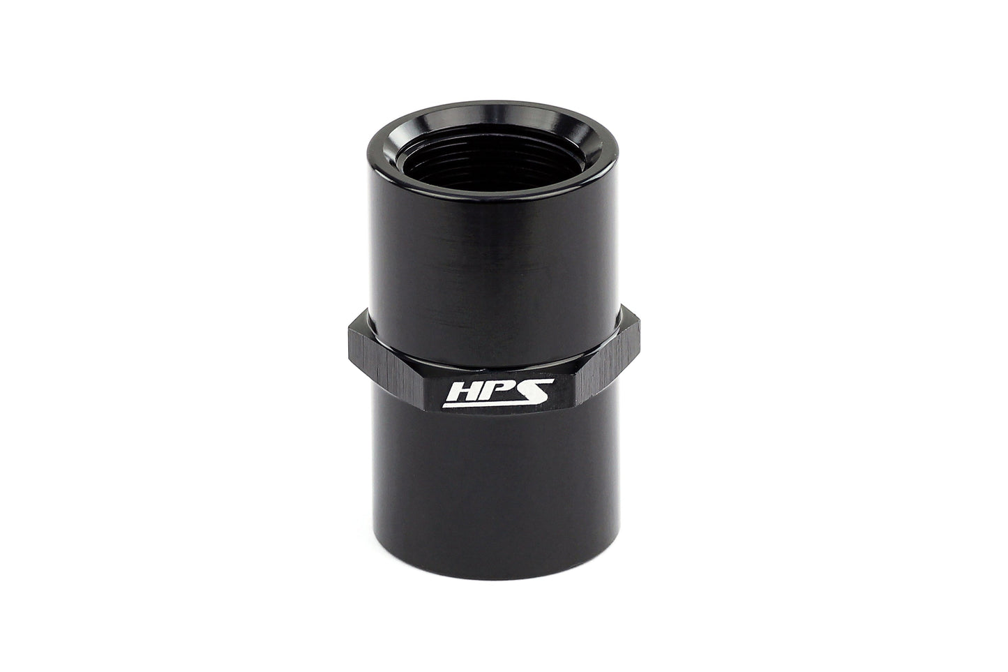 HPS Performance Products Straight NPT Female To NPT Female Coupler Adapter, Aluminum, Black