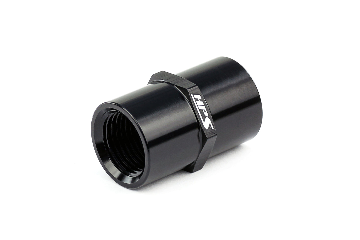 HPS Performance Products Straight NPT Female To NPT Female Coupler Adapter, Aluminum, Black