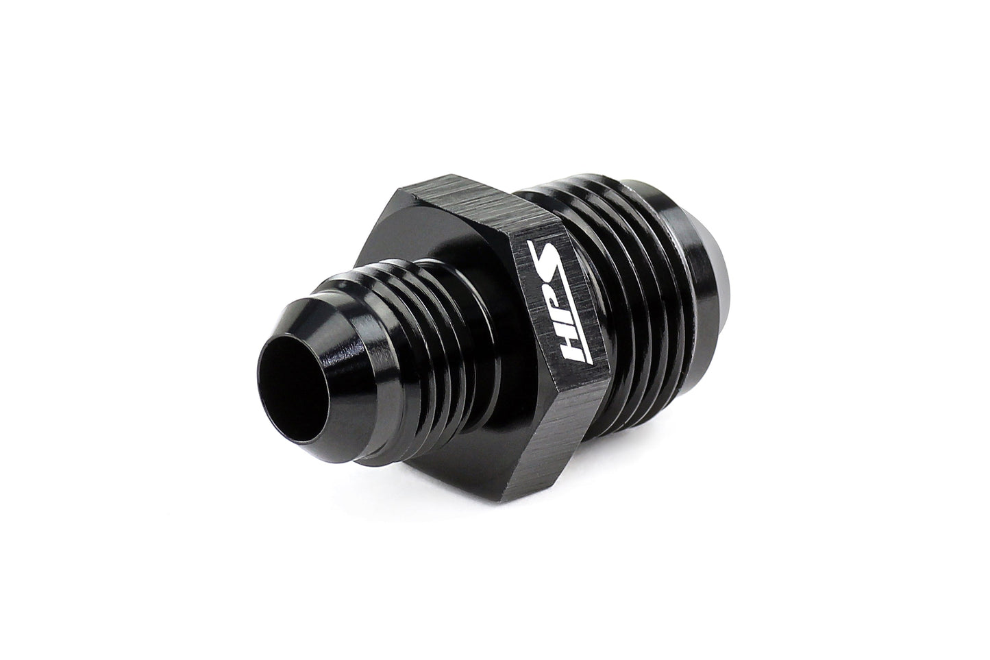 HPS Performance Products AN Male To Male Reducer Union Coupler Adapter, Aluminum, Black
