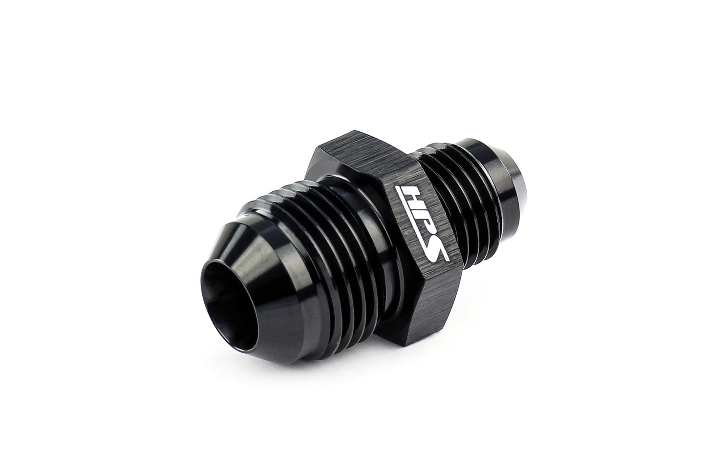 HPS Performance Products AN Male To Male Reducer Union Coupler Adapter, Aluminum, Black