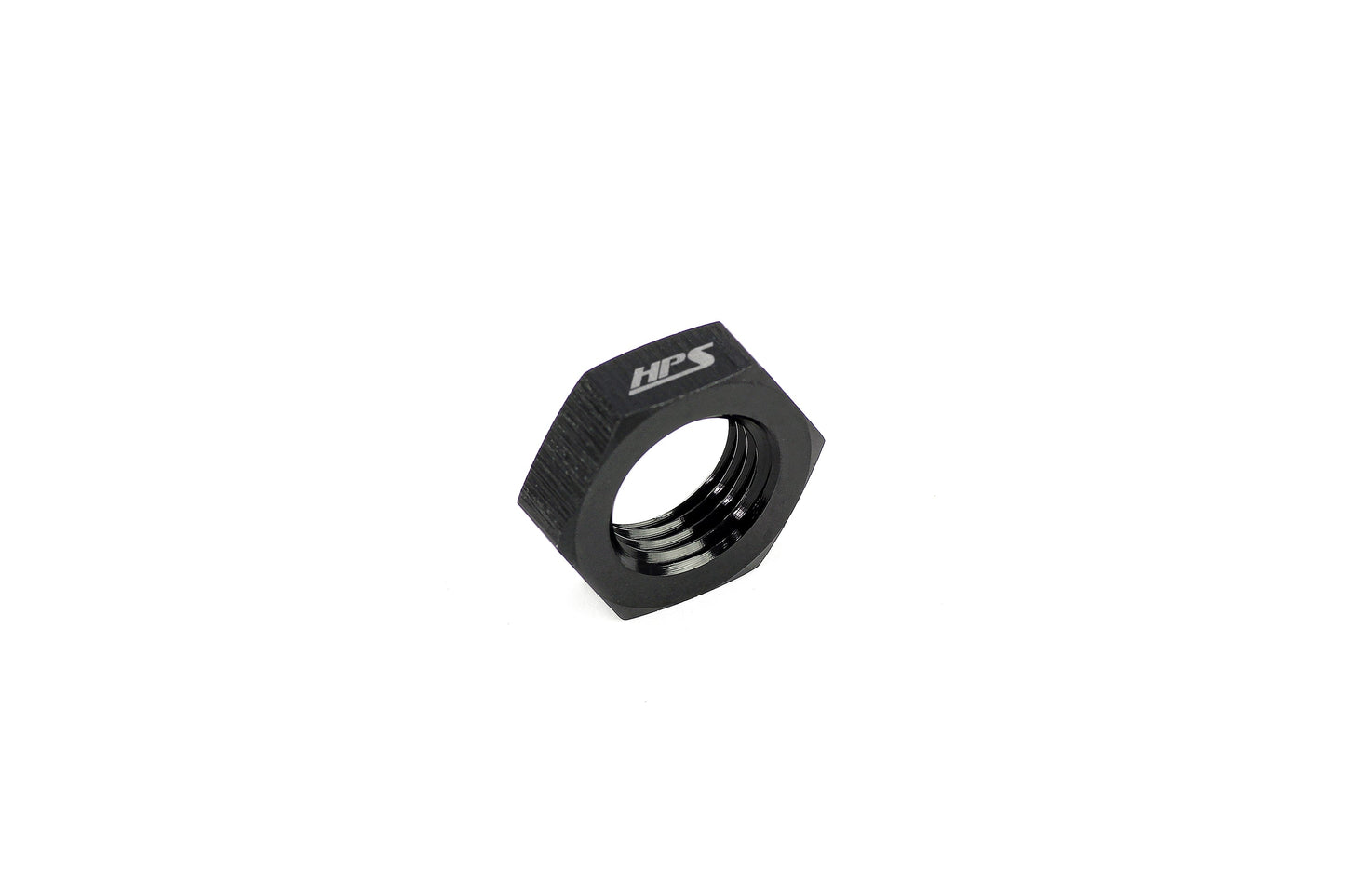 HPS Performance Products AN Female Bulkhead Fitting Jam Nut, Aluminum, Black