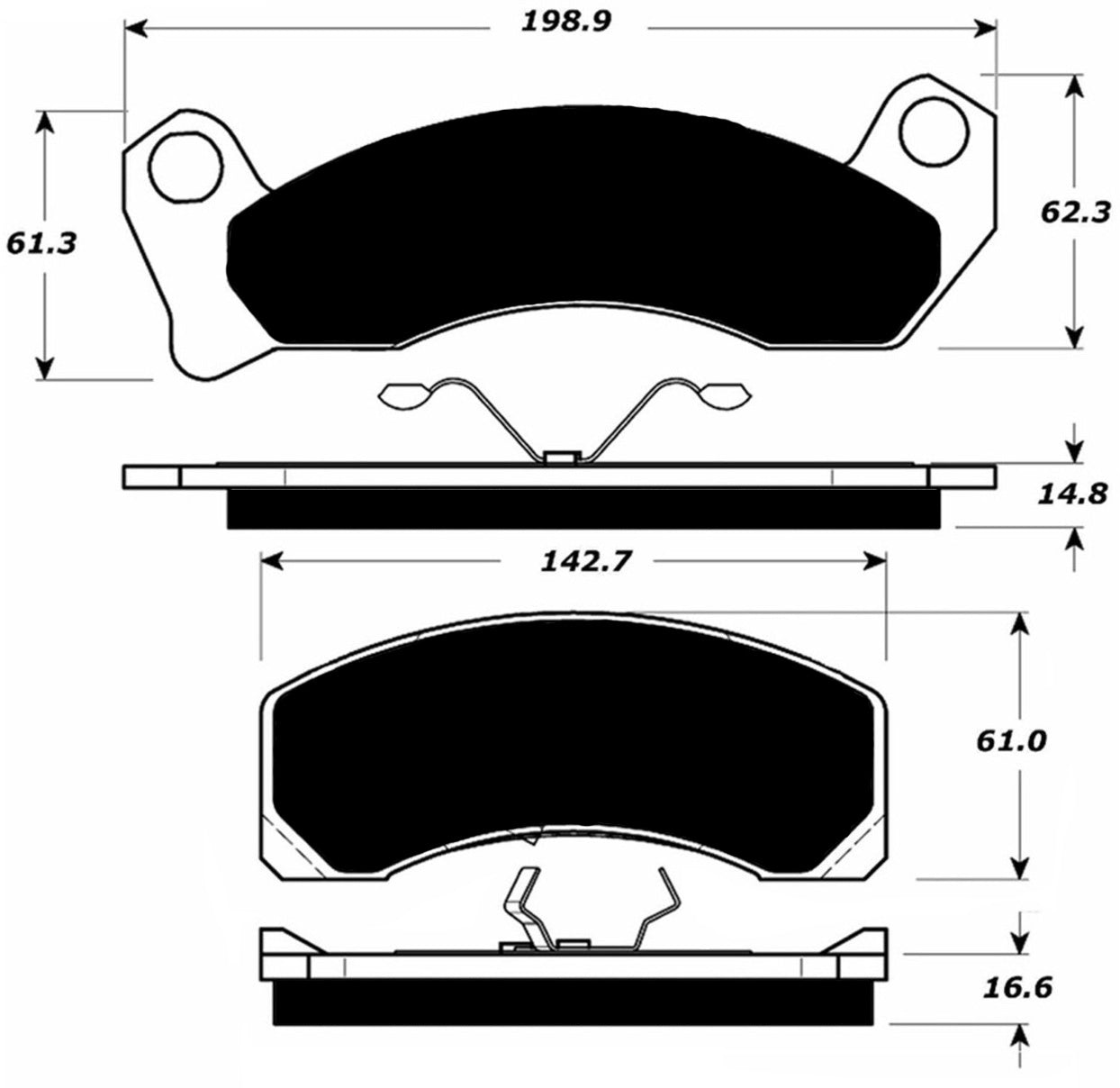 Porterfield Brake Pads for 1984 FORD MUSTANG SVO