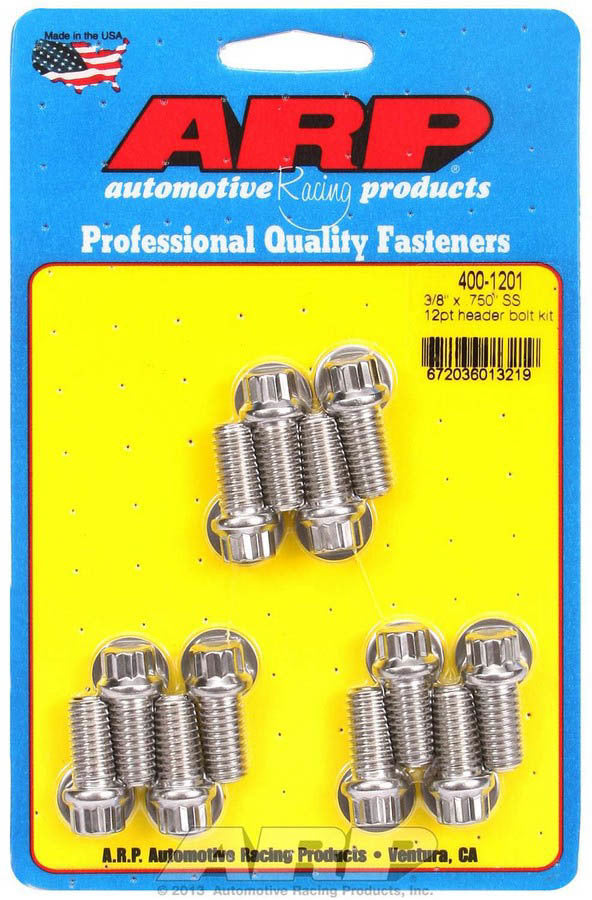S/S Header Bolt Kit - 3/8 x .750 UHL (12) - 4001201
