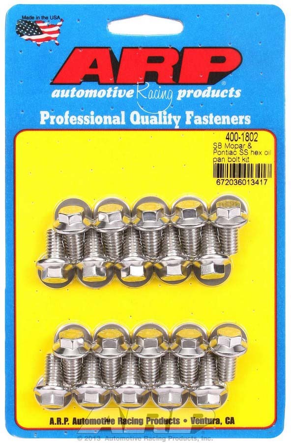 Oil Pan Bolt Kit 6pt SS SBM & Pontiac V8 - 4001802
