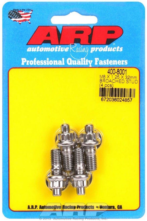 S/S Stud Kit - (4) M8 x 1.25in x 32mm - 4008001