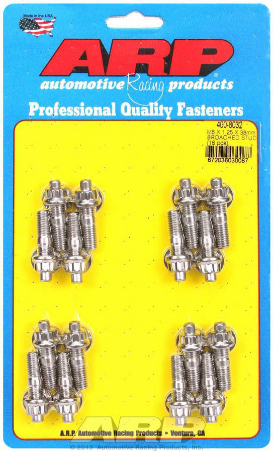 S/S Stud & Nut Kit (16) 8mm x 1.25in x 38mm - 4008032
