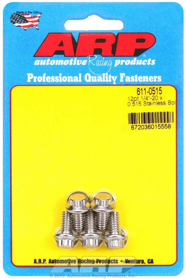 S/S Bolt Kit - 12pt. (5) 1/4-20 x .515 - 6110515