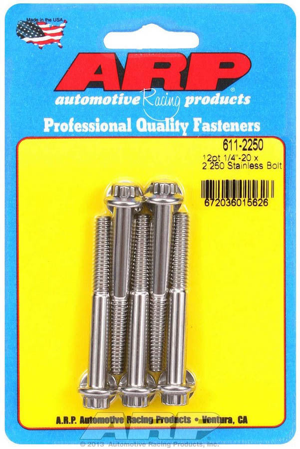 S/S Bolt Kit - 12pt. (5) 1/4-20 x 2.250 - 6112250