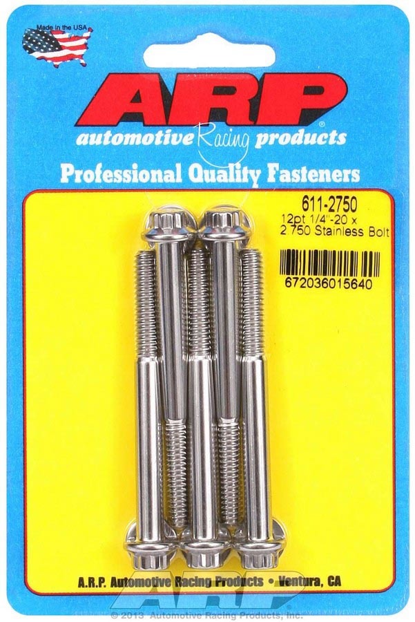 S/S Bolt Kit - 12pt. (5) 1/4-20 x 2.750 - 6112750