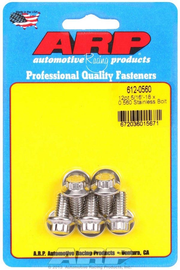 S/S Bolt Kit - 12pt. (5) 5/16-18 x .560 - 6120560