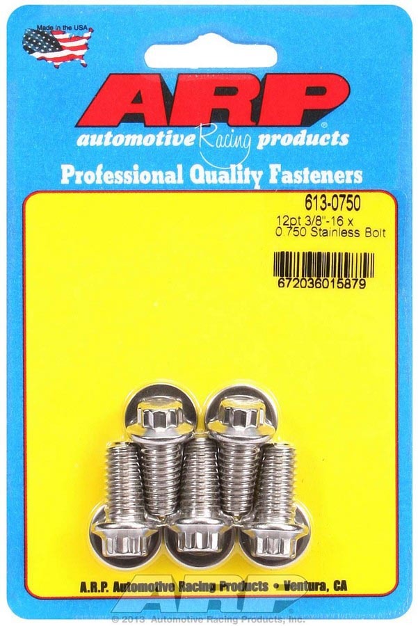 S/S Bolt Kit - 12pt. (5) 3/8-16 x .750 - 6130750
