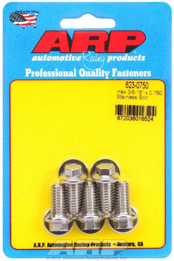 S/S Bolt Kit - 6pt. (5) 3/8-16 x .750 - 6230750
