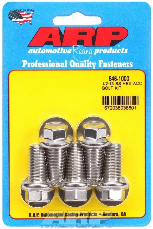 1/2-13 x 1.000 6pt SS Bolt Kit 5pk - 6461000