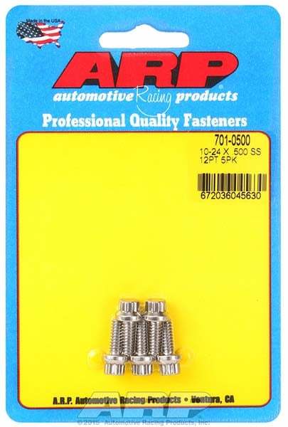 10-24 x .500 12pt SS Bolt Kit 5pk - 7010500