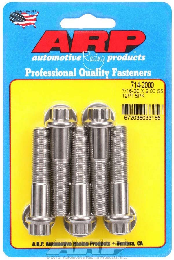 7/16-20 x 2.000 12pt SS Bolt Kit 5pk - 7142000