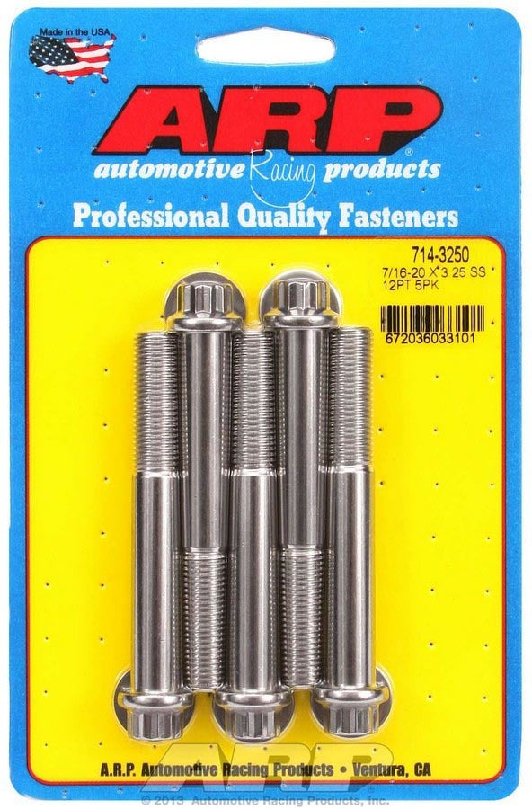 7/16-20 x 3.250 12pt SS Bolt Kit 5pk - 7143250