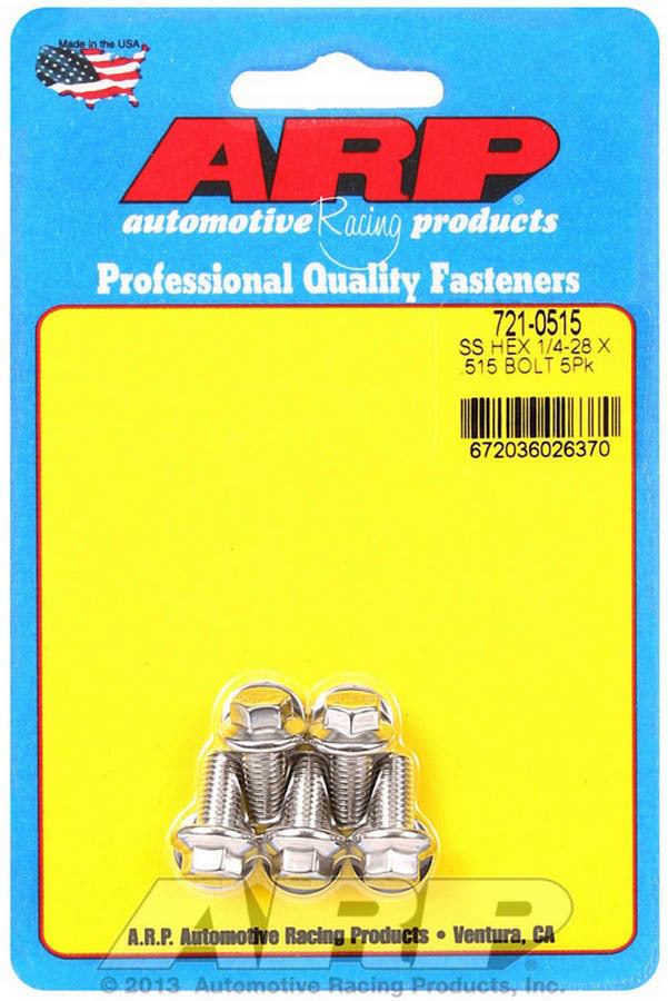 S/S Bolt Kit - 6pt. (5) 1/4-28 x 0.515 - 7210515
