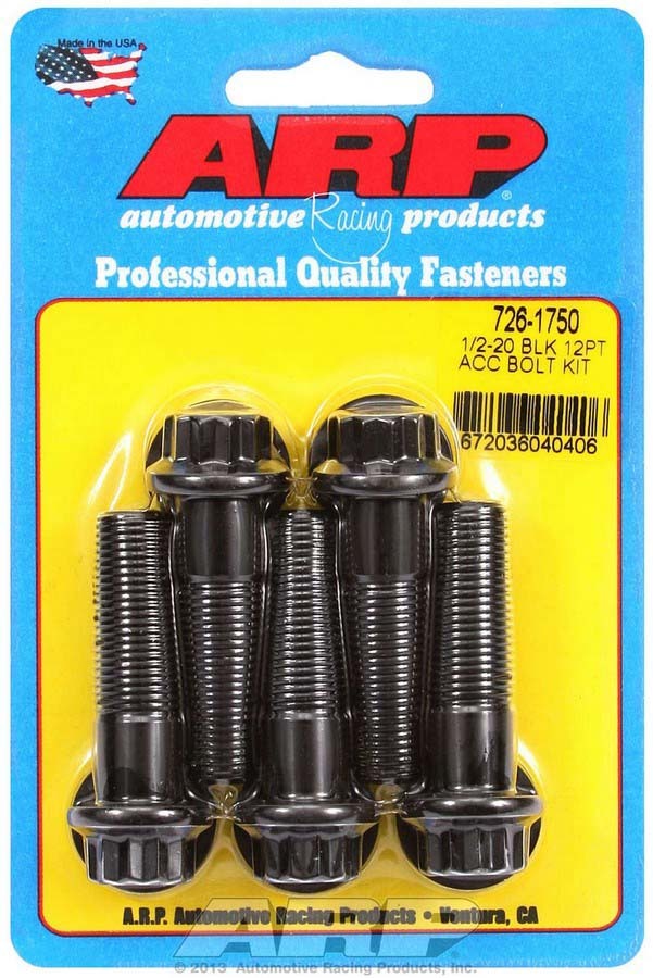 1/2-20 x 1.750 12pt Bolt Kit (5) Black Oxide - 7261750