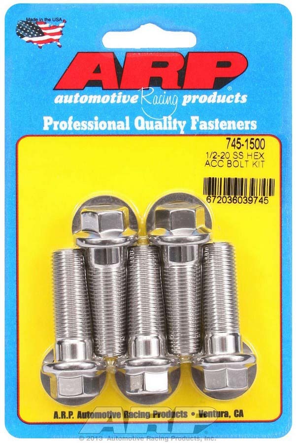 S/S Bolt Kit - 6pt. (5) 1/2-20 x 1.500 - 7451500