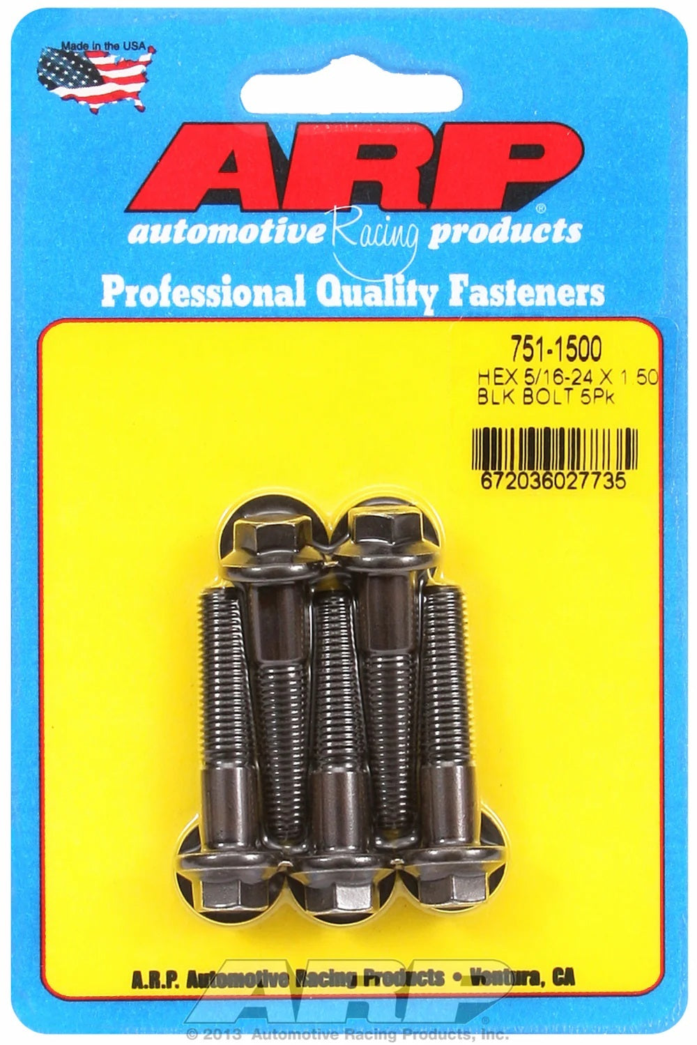 5/16-24 x 1.500 6pt Bolt Kit 5pk - 7511500